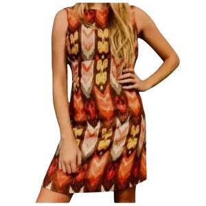 Tory Burch Linen Blend Ikat Print Dress Size 0